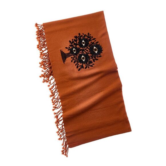 Jonathan Adler Tree Of Eyes Embellished Throw Orange